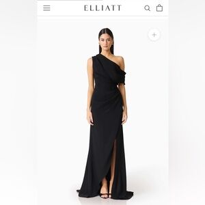 Elliatt Black One-Shoulder Gown wedding guest bridesmaid
